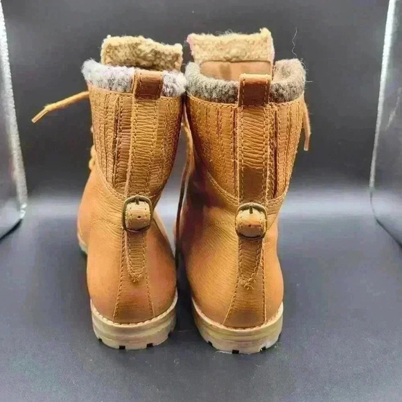 Beautiful MIXED BLUES Lace UpWomen’s  6 M Vintage Camel Leather Booties/ Ankle - Picture 2 of 12